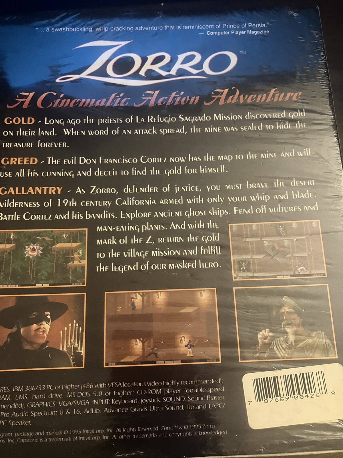 Zorro – A Cinematic Action Adventure (CD-ROM) [IBM – PC – DOS] New 1995 Big Box
