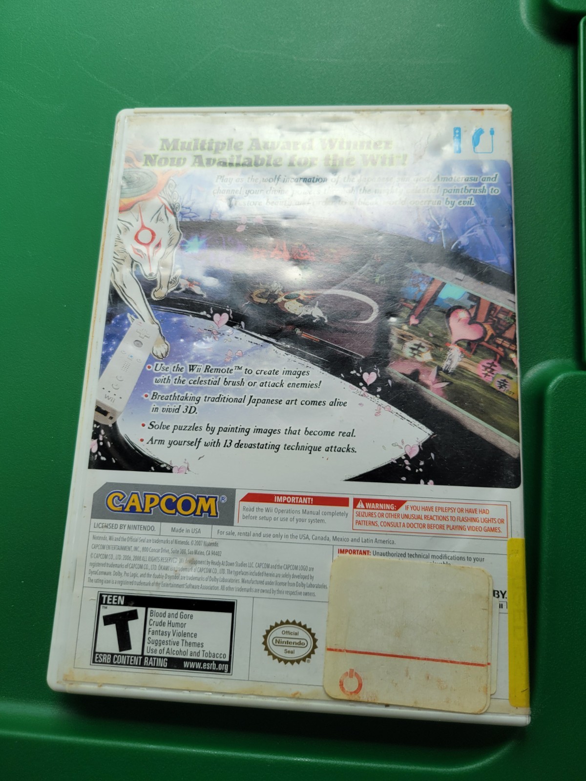 Capcom Okami Nintendo Wii 2008 Manual Included NTSC-U/C (US/Canada) T