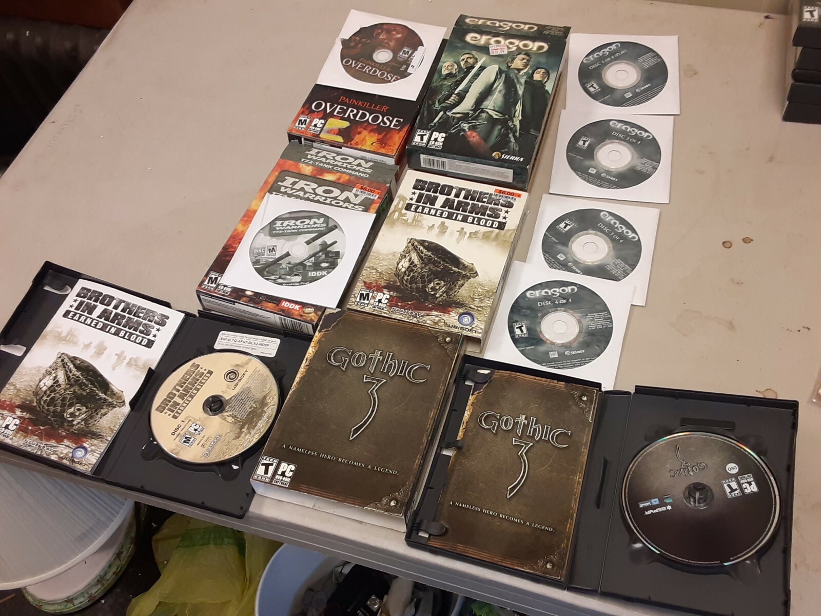 LOT 5 PC DVD ROM GAMES Gothic 3 ERAGON BROTHERS IN ARMS PAINKILLER IRON WARRIOR