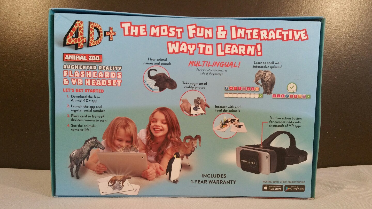 Utopia-360-11-Languages-4D-VR-Headset-Animal-Zoo-Augmented reality – flashcards