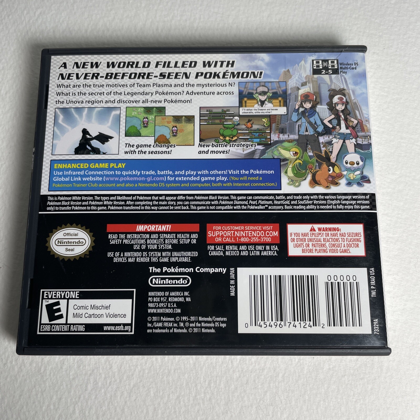 Nintendo DS: Pokemon White Version Empty Case & Manual Insert Only – No Game