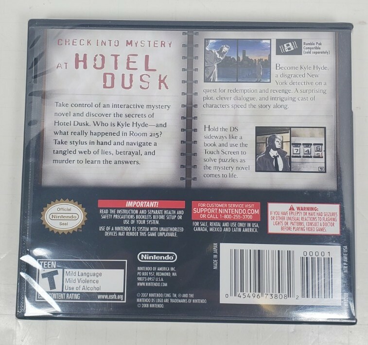 Hotel Dusk Room 215 Nintendo DS NDS New