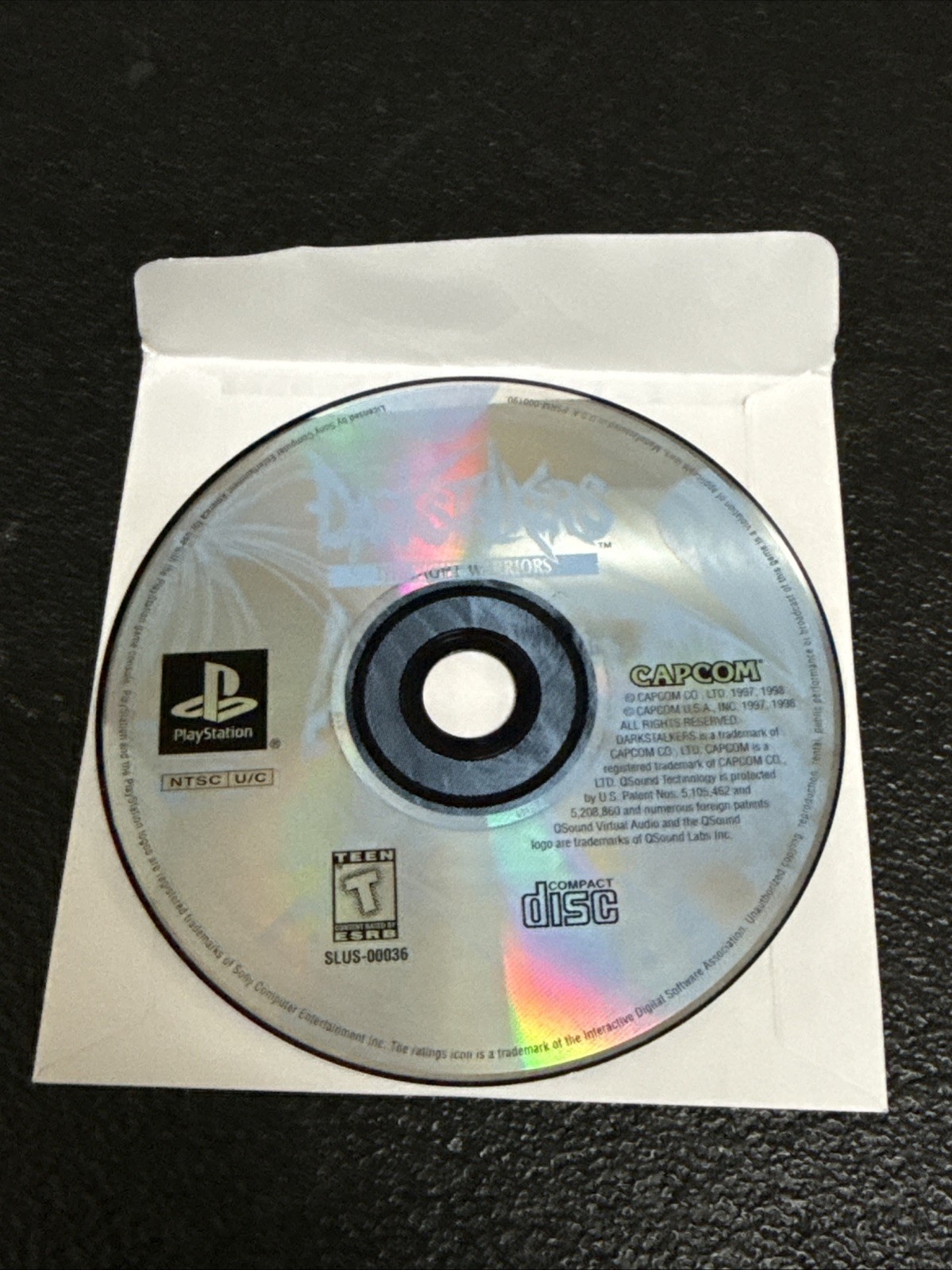 Darkstalkers: The Night Warriors (Sony PlayStation) Disc Only (Resurfaced)