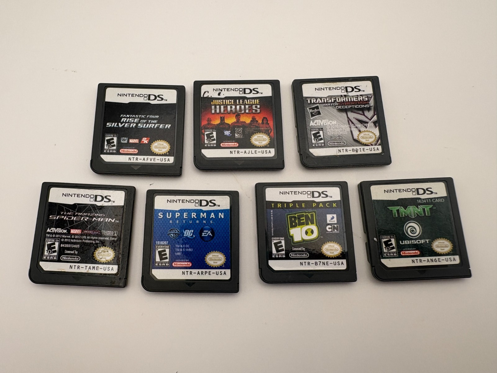 Nintendo DS Superhero Lot Spider-Man Ben 10 TMNT Superman Transformers Tested