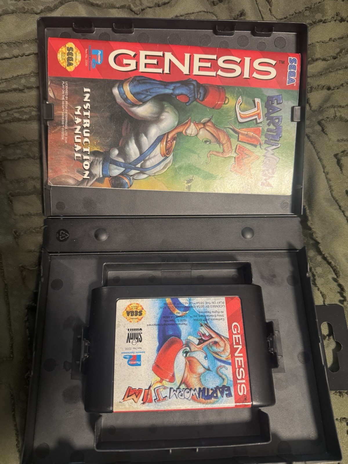 Playmates Interactive Earthworm Jim Sega Genesis Complete w/ Manual & Case