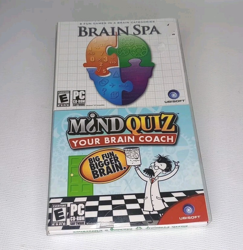 Brain Spa & Mind Quiz Ubisoft PC CD-ROM Game 2 Pack 2007 New