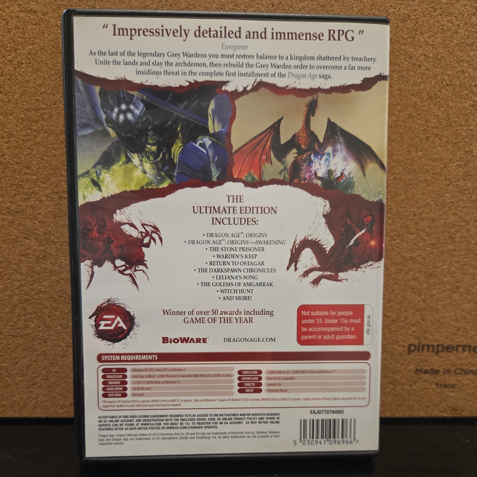 DRAGON AGE: ORIGINS (MA15+) ULTIMATE EDITION PC DVD ROM INCLUDES MANUAL, 2x disc