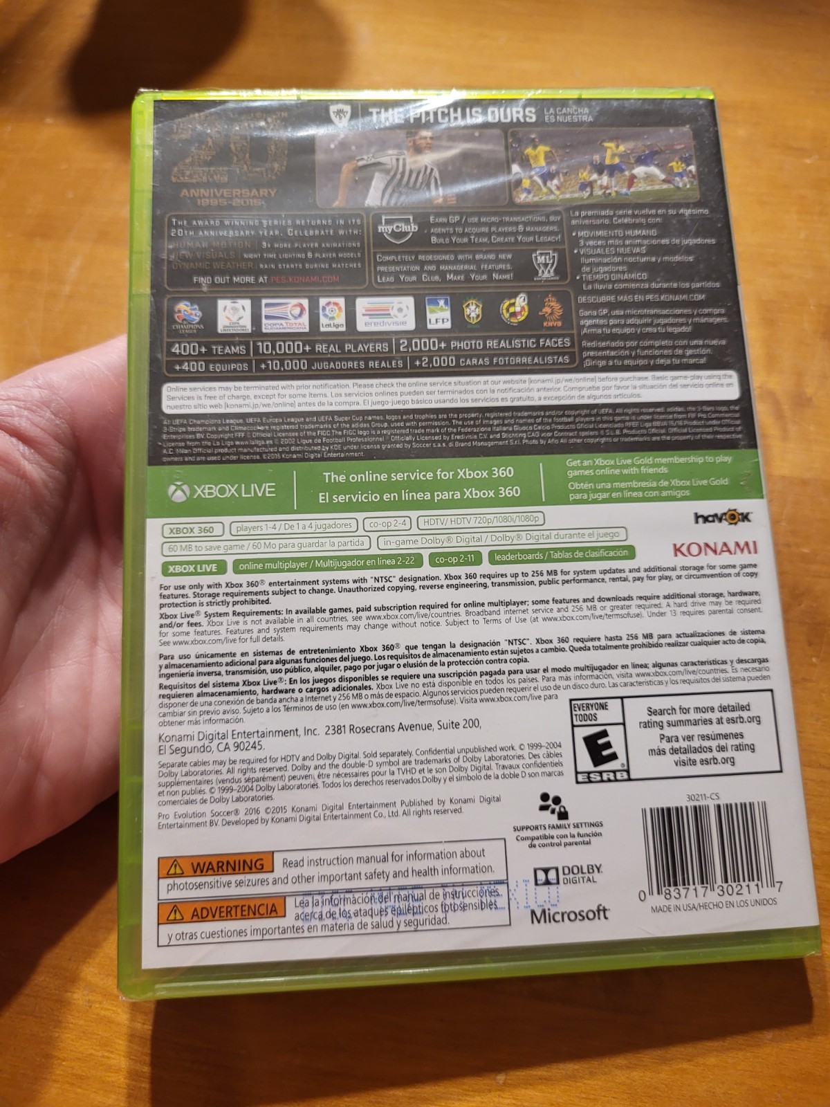 Microsoft Xbox 360 PES Pro Evolution Soccer 2016 20th Anniversary READ