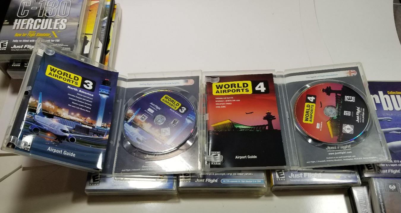 Just Flight Microsoft Simulator Expansion 737 DC-10 MD-81 C-130 Airbus Lot of 12