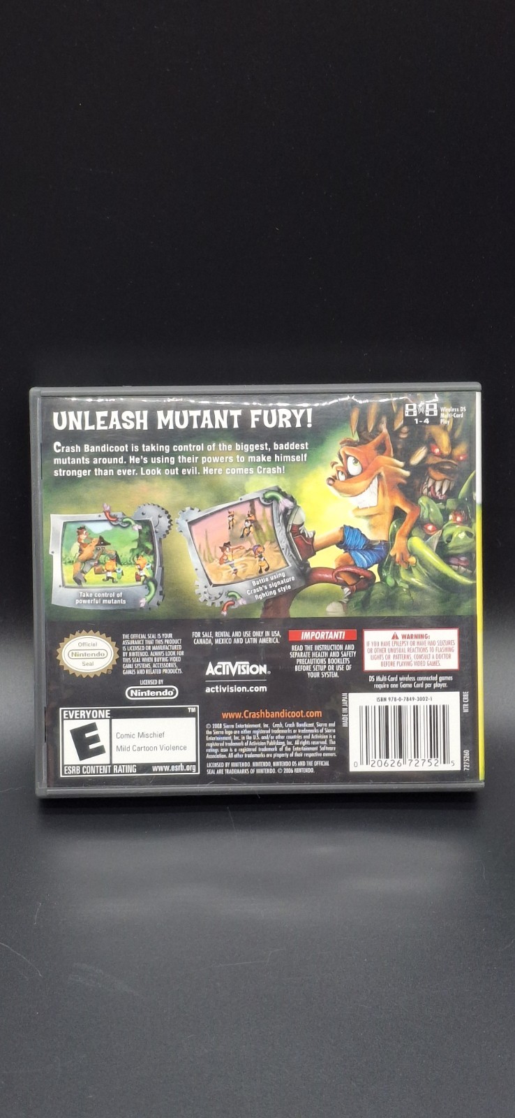 CIB Crash Mind Over Mutant Nintendo DS Complete With Manual