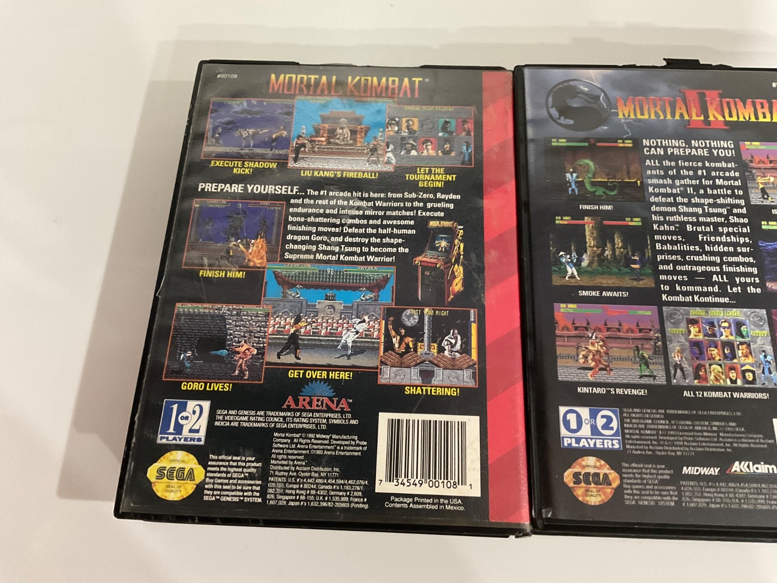 Sega GENESIS Game Lot MORTAL KOMBAT 1 2 3 Trilogy Bundle