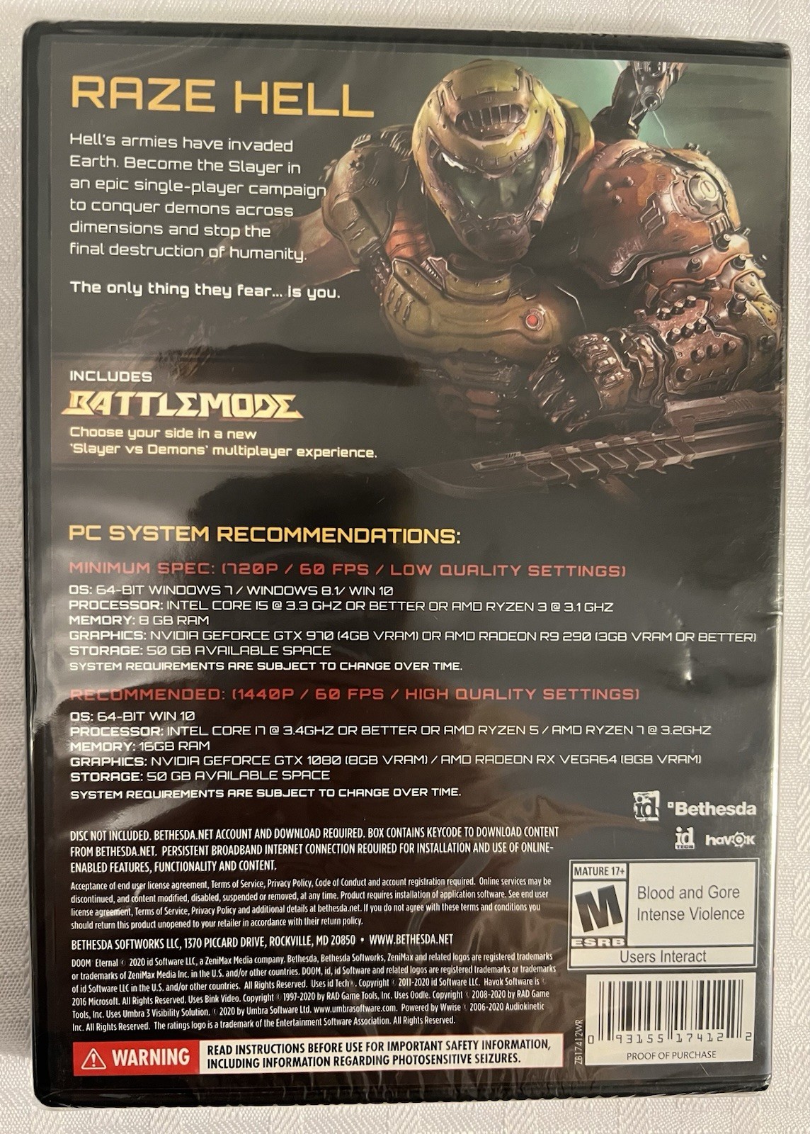 Doom & Doom Eternal PC Video Game Windows Brand New