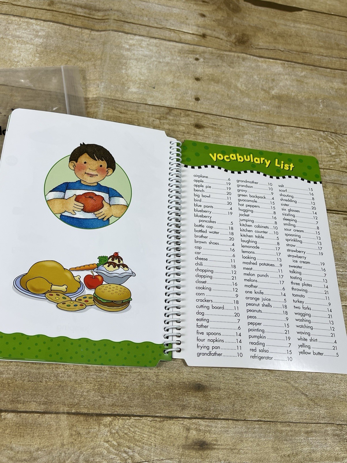 Leapfrog Schoolhouse LeapPad Book & Cartridge Food Language First Green Book