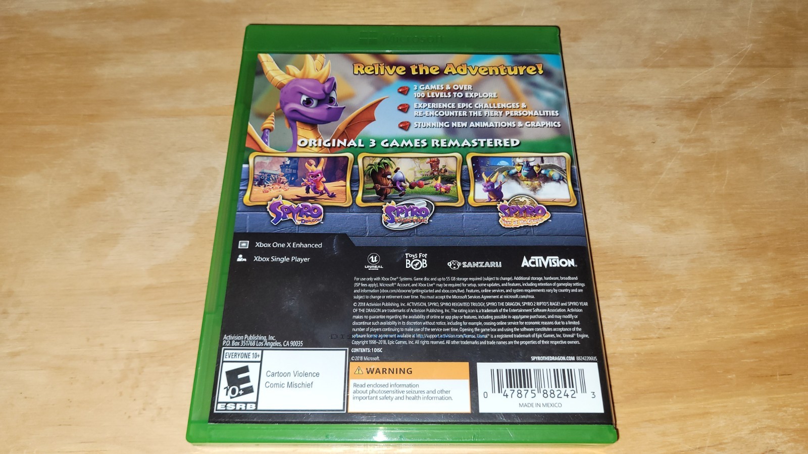 Spyro: Reignited Trilogy (Microsoft Xbox One) – Complete in Box (CIB) Clean Disk