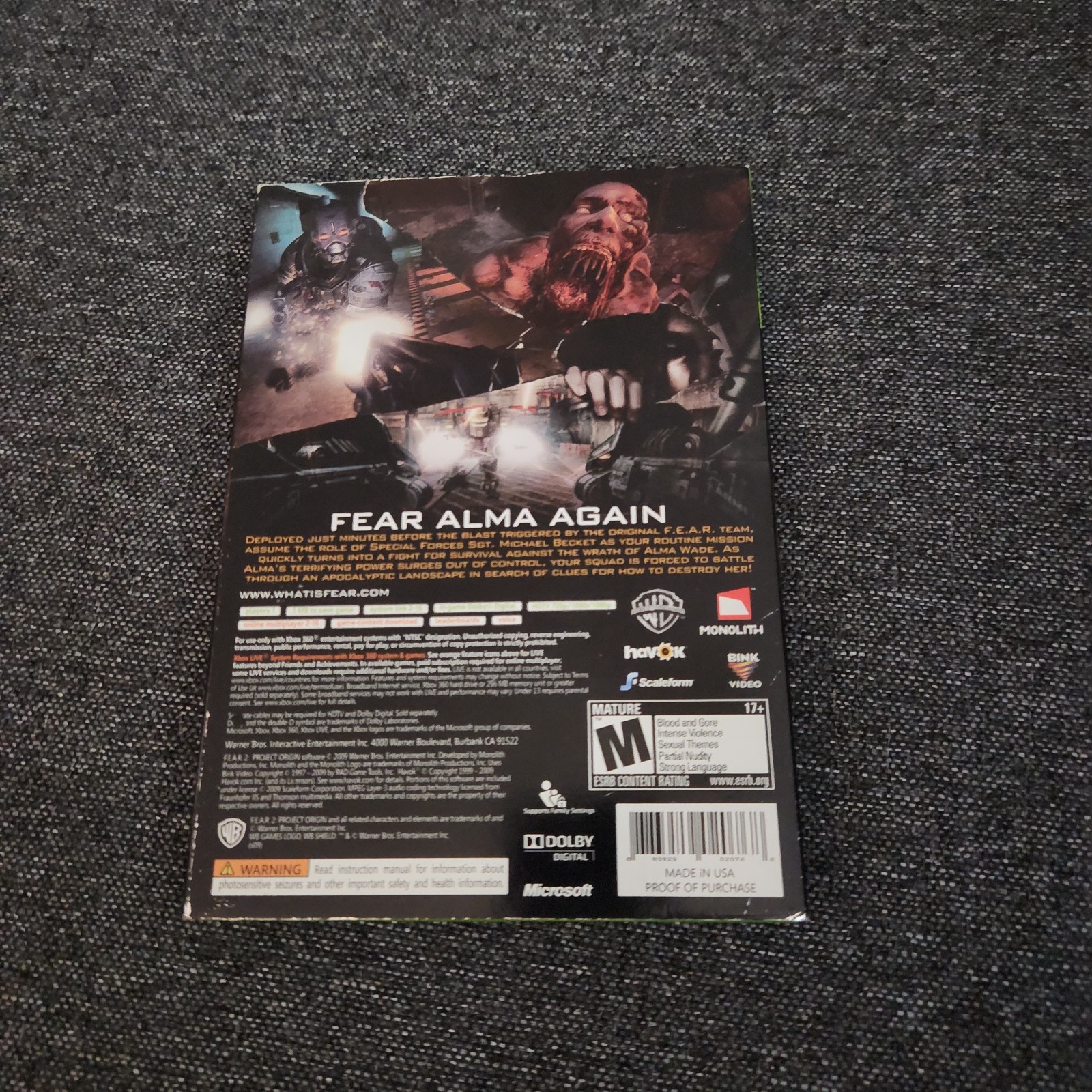 F.E.A.R. 2: Project Origin (Microsoft Xbox 360, 2009)