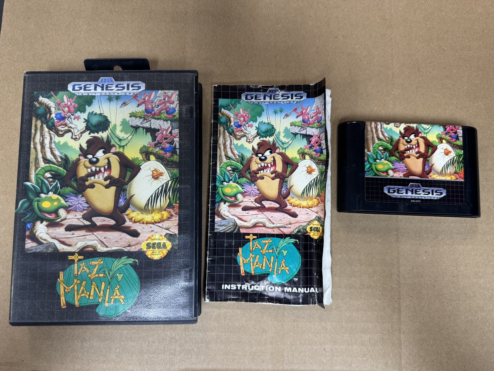 Taz-Mania Sega Genesis Complete In Box CIB Great Shape