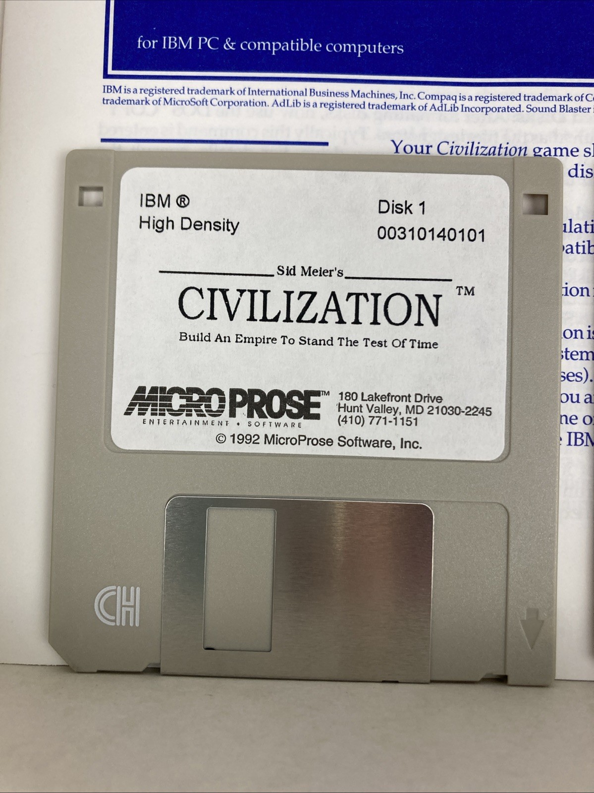 Sid Meier’s Civilization I PC Big Box • 3.5″ Disks • MicroProse