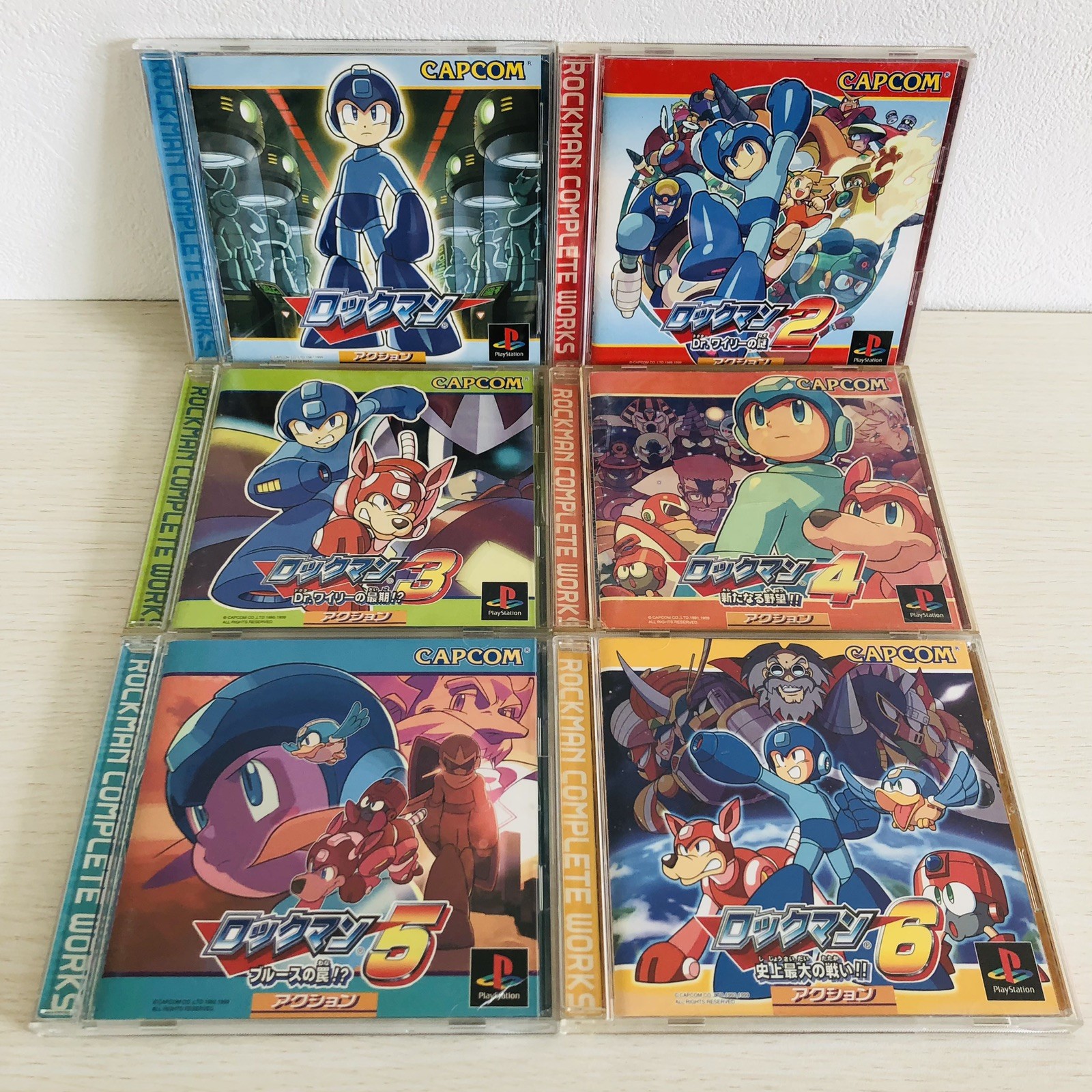 PS1 Rockman Megaman 1 2 3 4 5 6 complete PlayStation Japan import