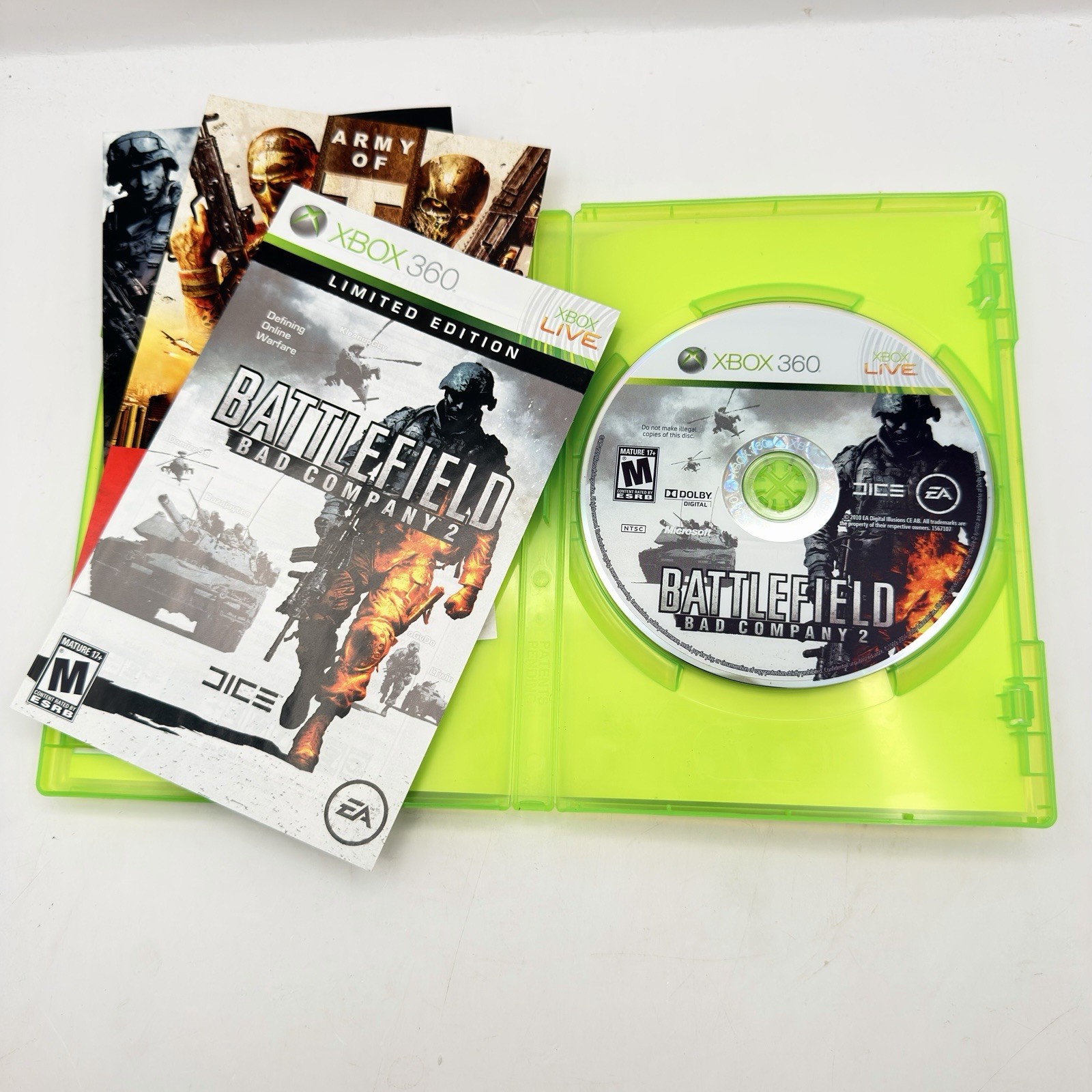 Xbox 360 Gears Of War 2 Battlefield BC2 Mass Effect 2 COD MW2 Lot Of 4 Games