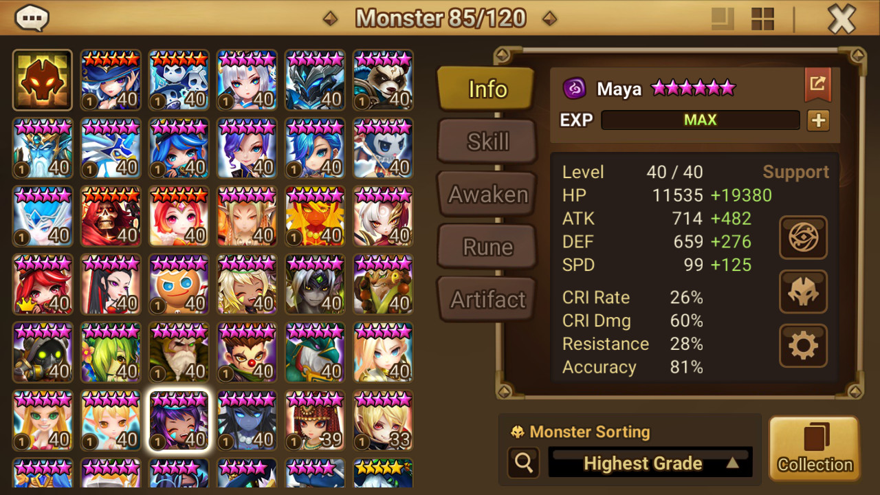 GLOBAL | Summoners War LD NAT 5 Maya, 37-6*, 12-NAT 5