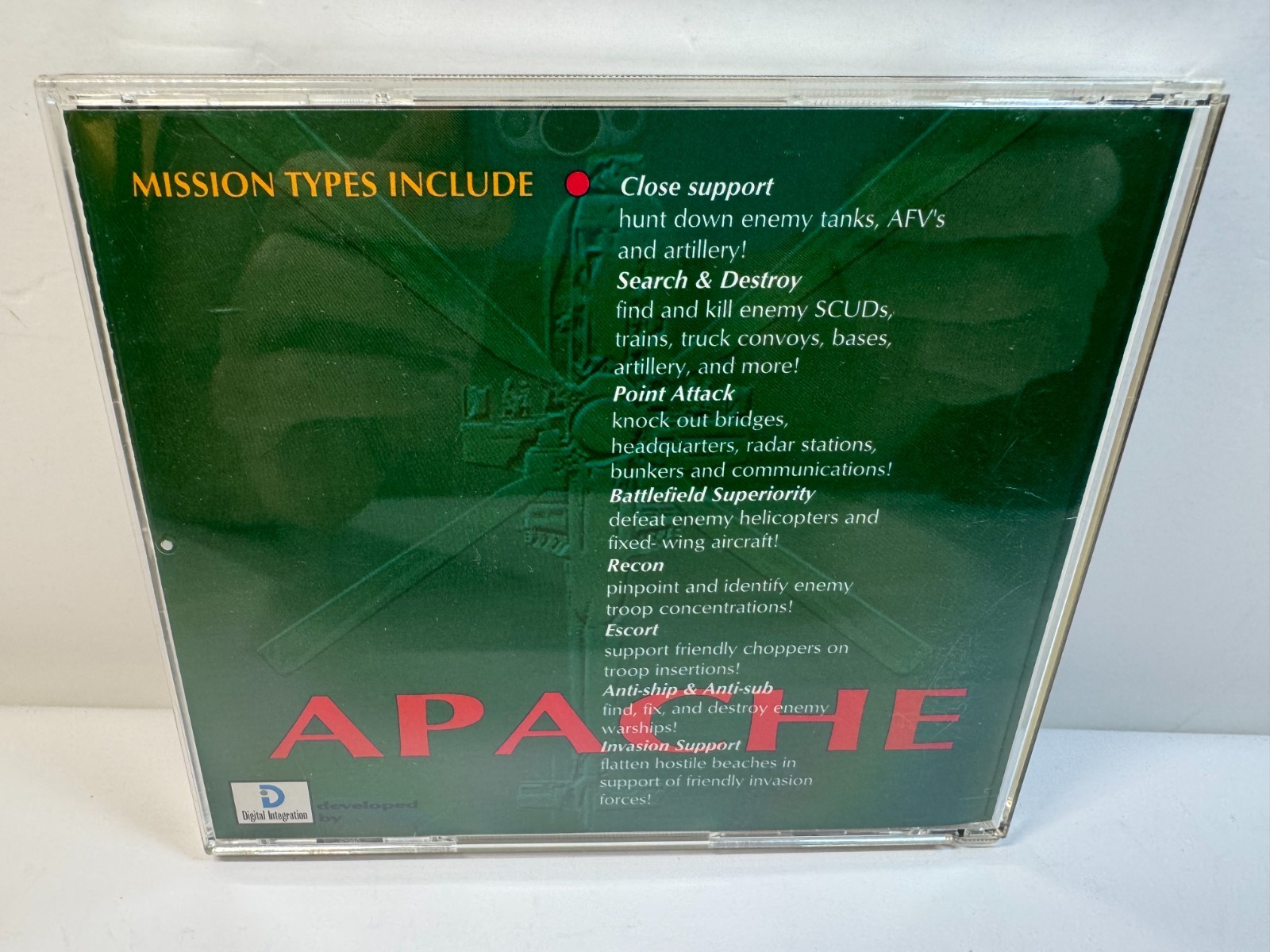 Apache (PC, 1995) Flight Simulator Windows 95 CD-ROM