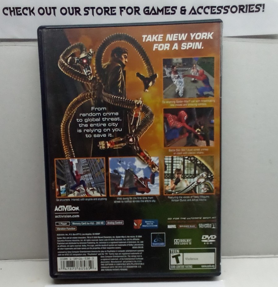 Spider-Man 2 (PlayStation 2, 2005) Complete Tested Working – Free Ship