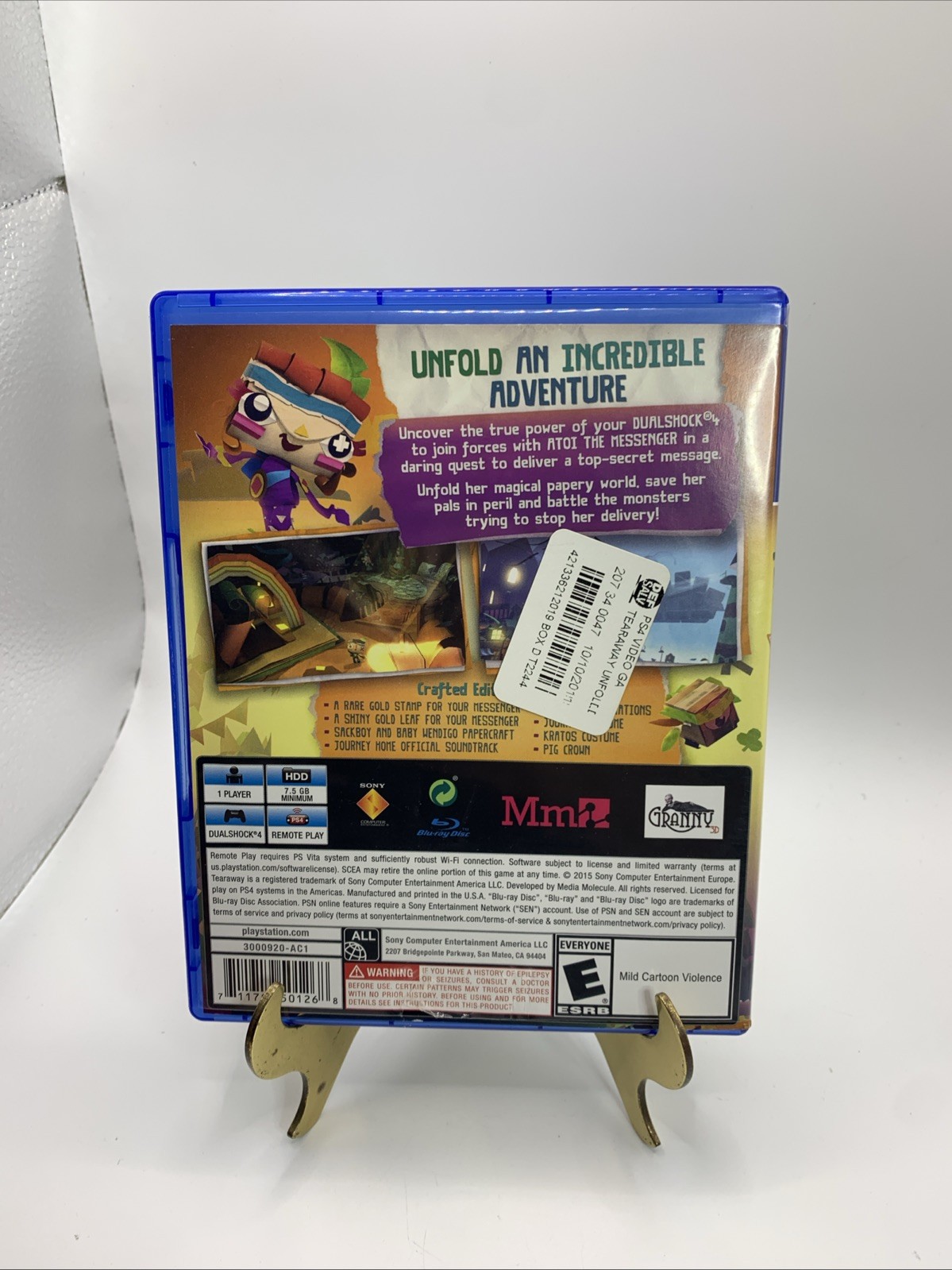 Tearaway Unfolded: Crafted Edition (Sony PlayStation 4, 2015) Disc Mint See Pics