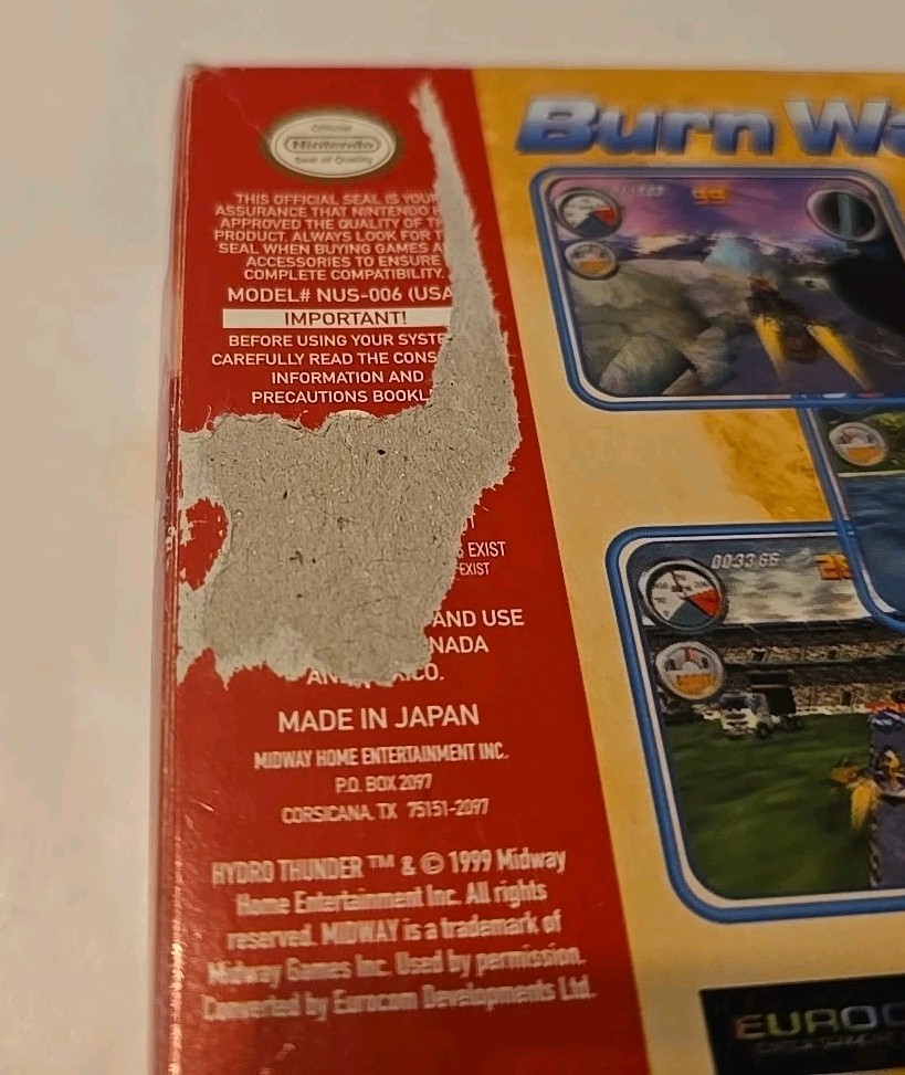 Hydro Thunder (Nintendo 64 N64, 2000) Tested With Box