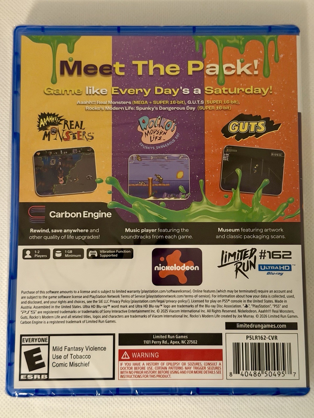 Nickelodeon Splat Pack – Sony PS5 – Limited Run #162 – New/Sealed – Ships Fast!
