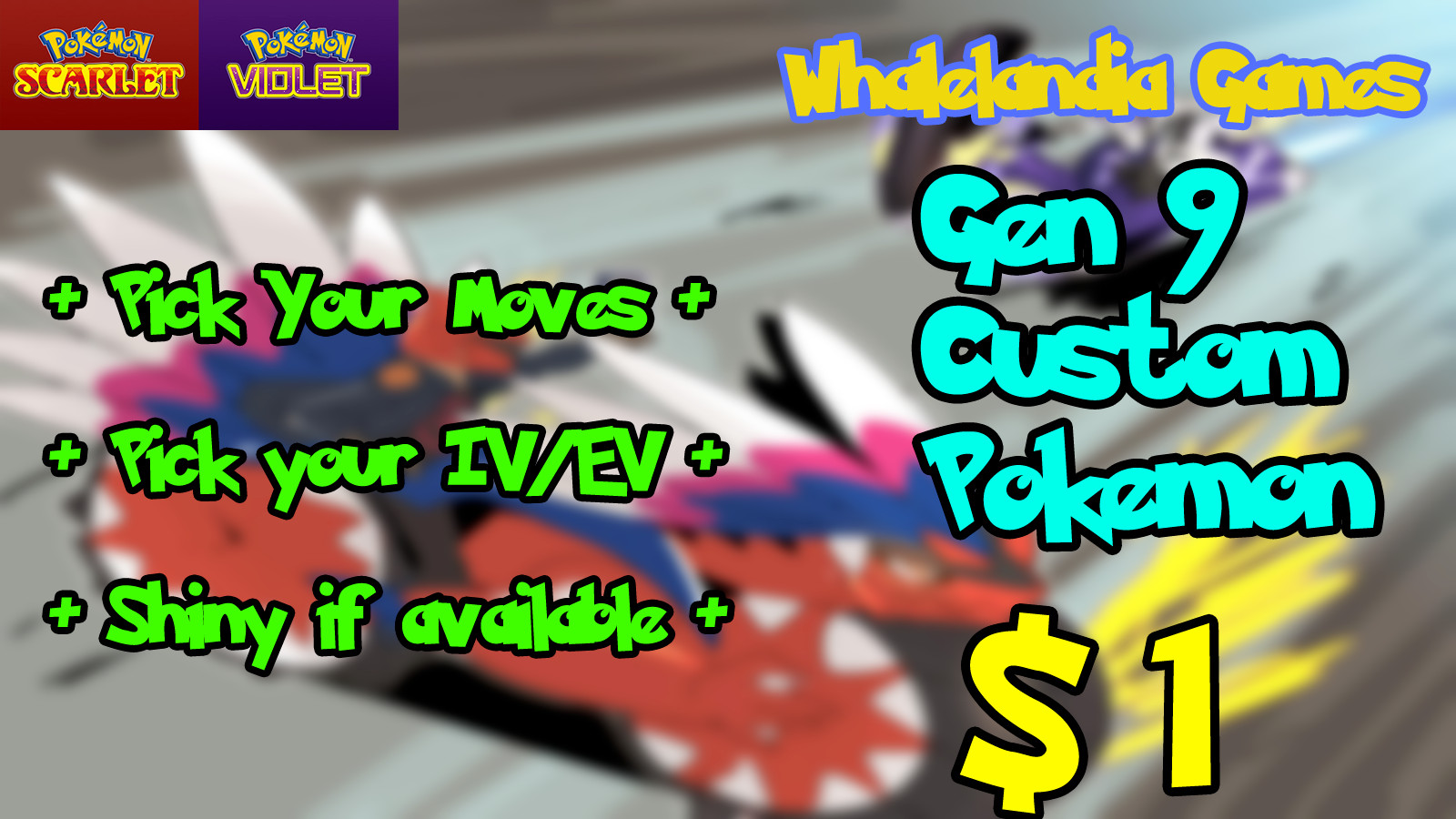 Gen 9 Any Custom Pokemon 6IV ✨Shiny✨ or Non-Shiny – Pokémon Scarlet and Violet