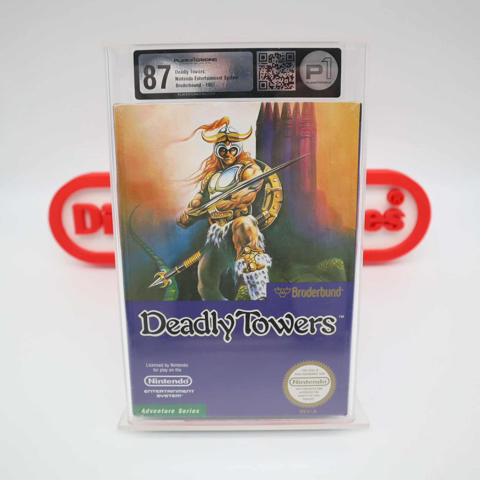 NES Nintendo DEADLY TOWERS – PLAYER 1 GRADING 87/100 NEW Factory Sealed +H-Seam!
