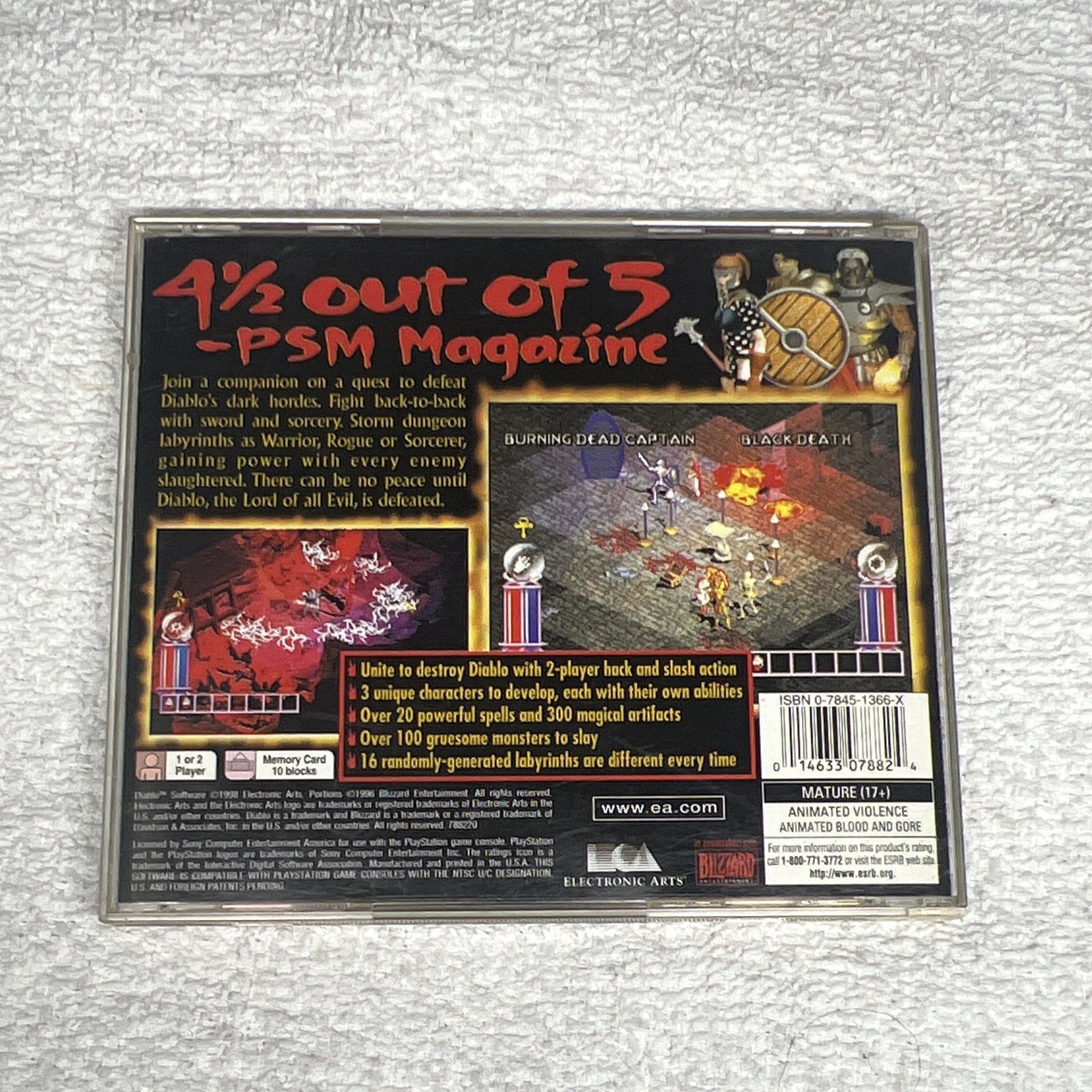 Diablo Player’s Choice PS1 Sony PlayStation 1 NTSC-U/C w/ Manual 1998