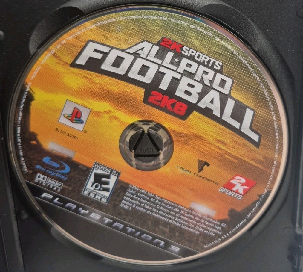 All-Pro Football 2K8 (PS3) PlayStation 3 DISC ONLY Tested Working