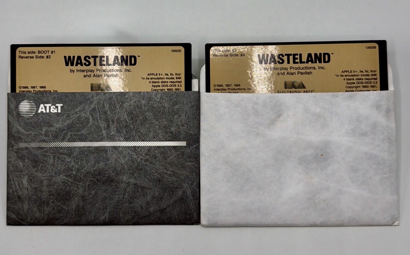 Wasteland Apple II 64K. Electronic Arts 1988 Interplay Productions. Disks Only.
