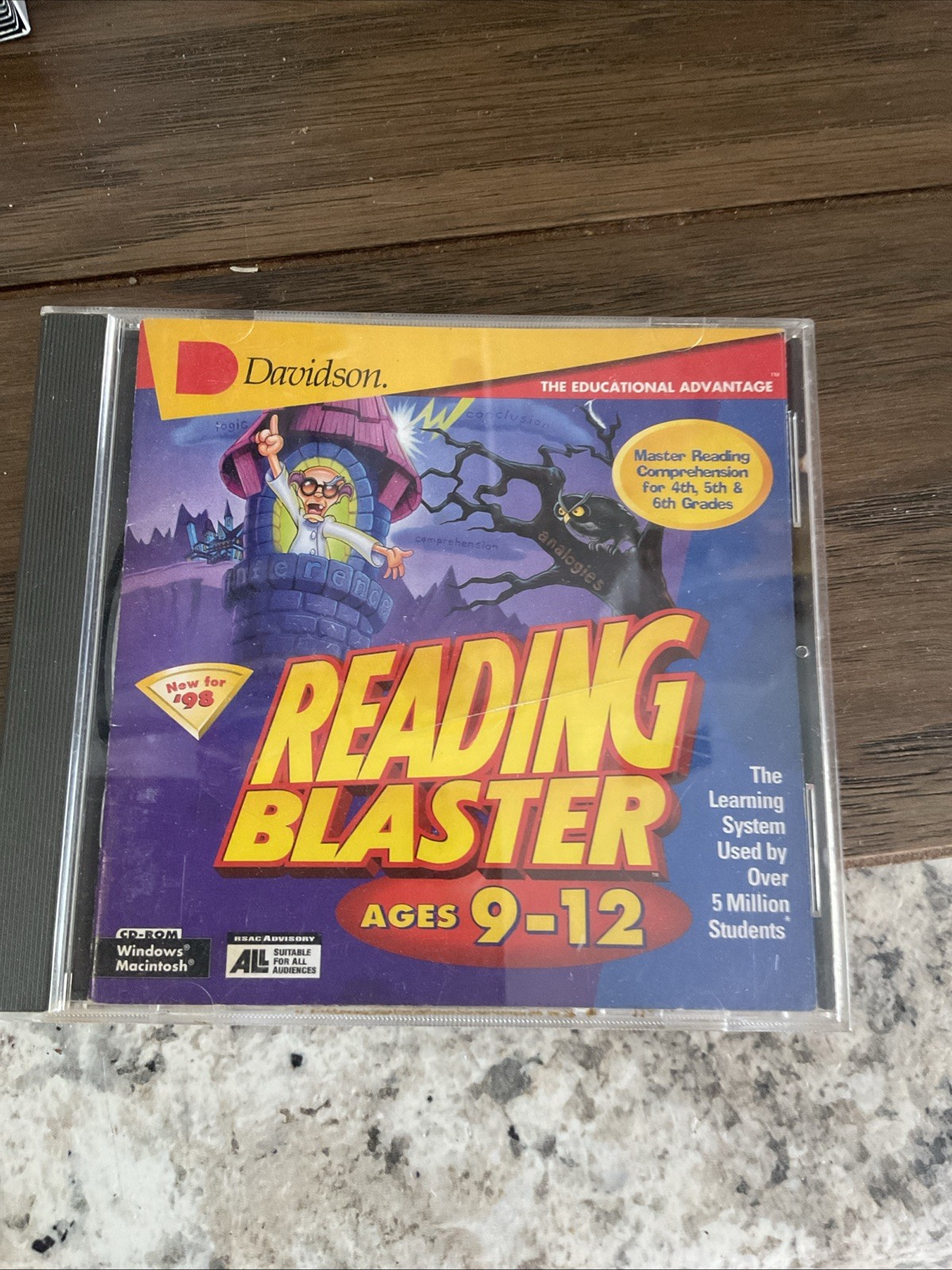 Reading Blaster Vocabulary PC CD-ROM Game Knowledge Adventure Ages 9–12 CIB