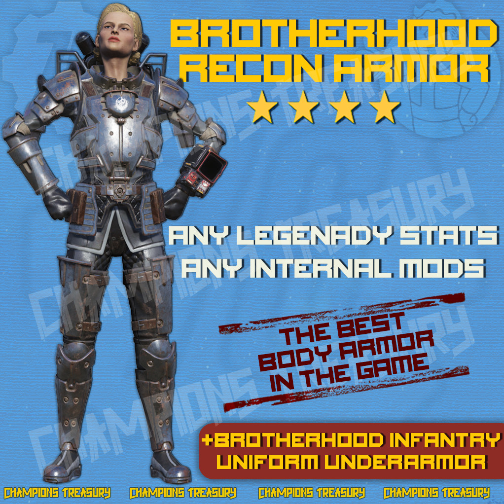 FALLOUT 76 PC CUSTOM BROTHERHOOD RECON ARMOR SET ANY LEGENDARY AND INTERNAL MODS