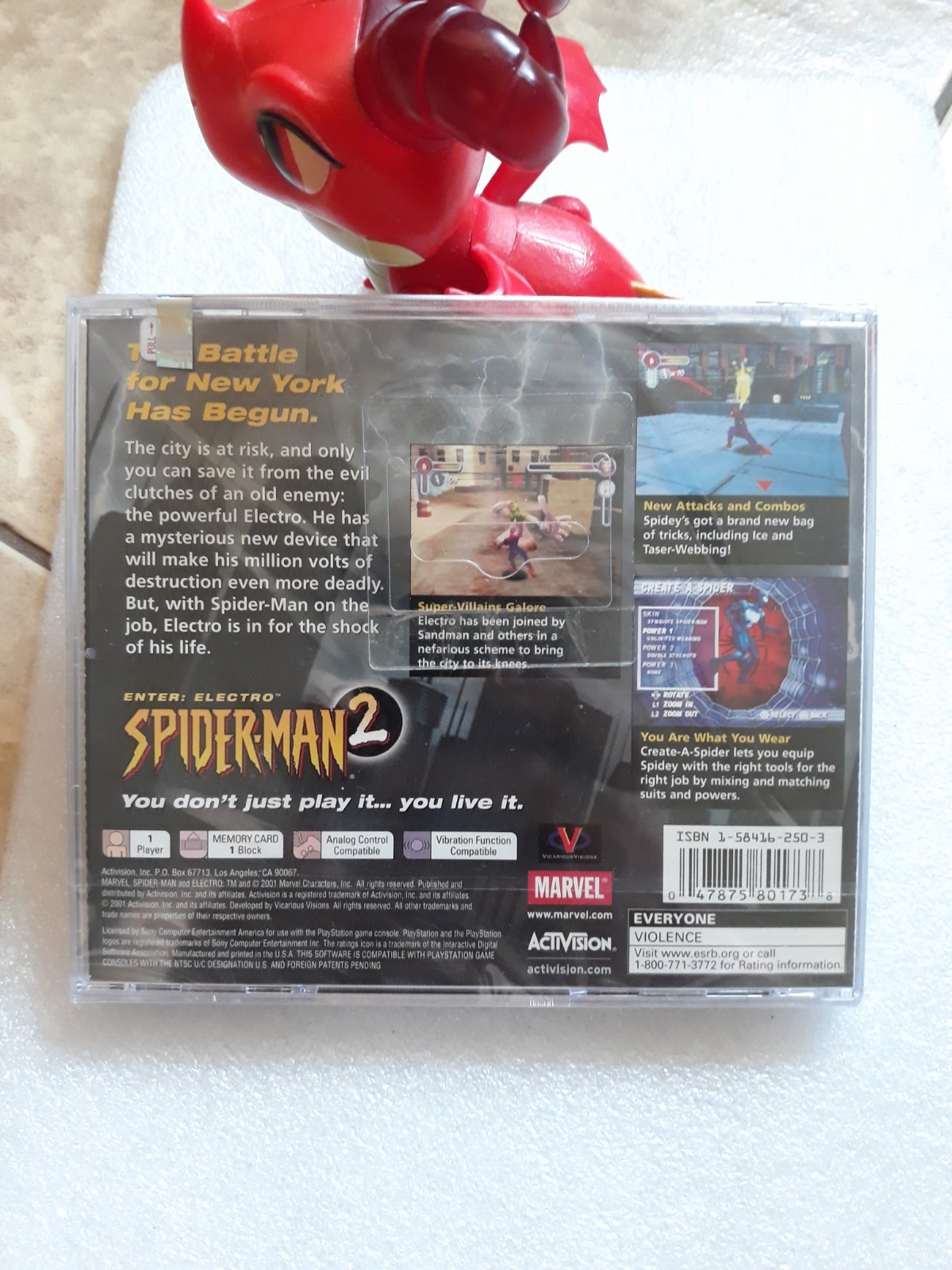 Brand New Spider-Man 2 Enter: Electro (Sony PlayStation 1 2001) PRISTINE COND.