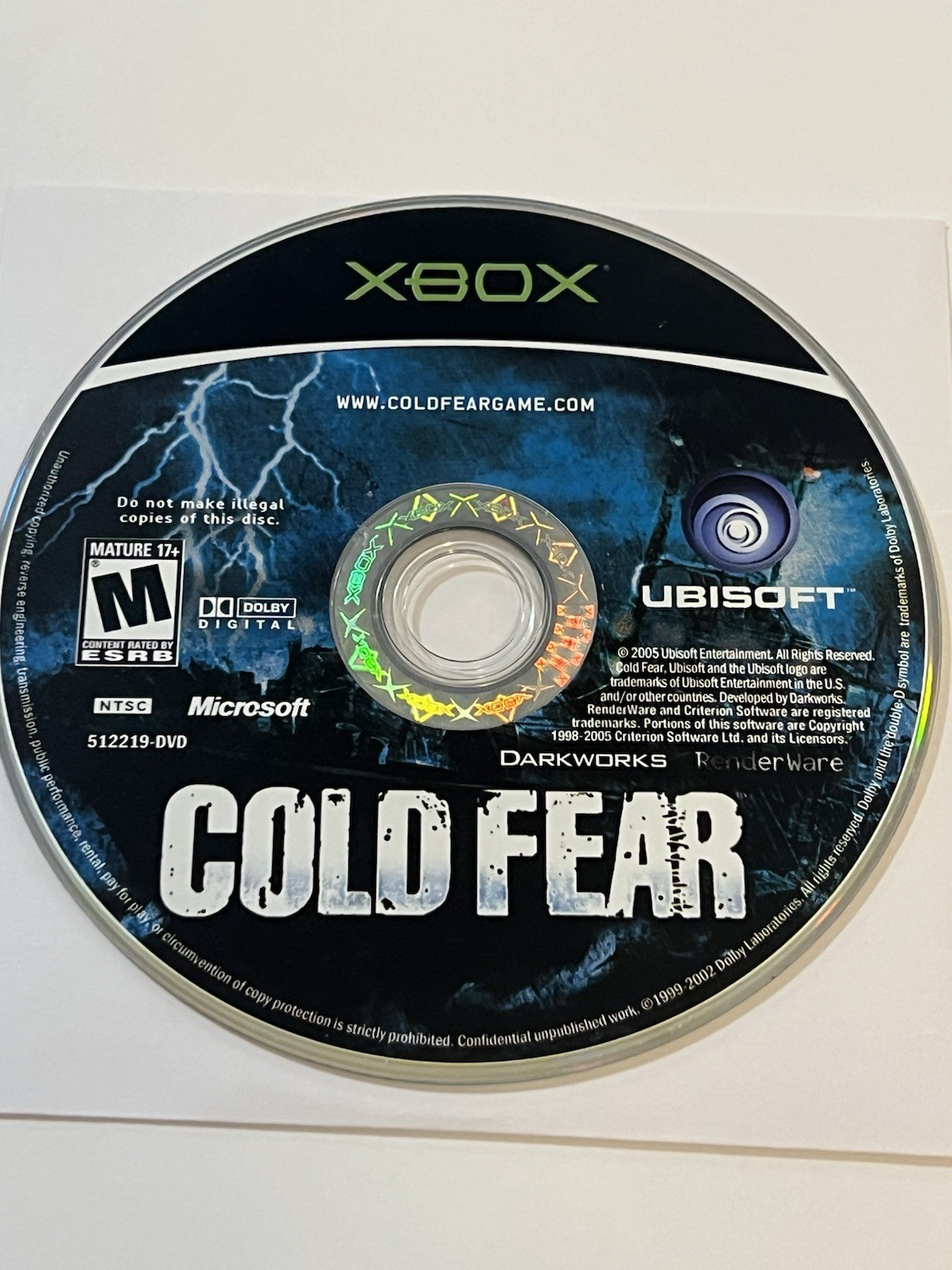 Cold Fear (Microsoft Xbox, 2005) Mint Disc Only Tested