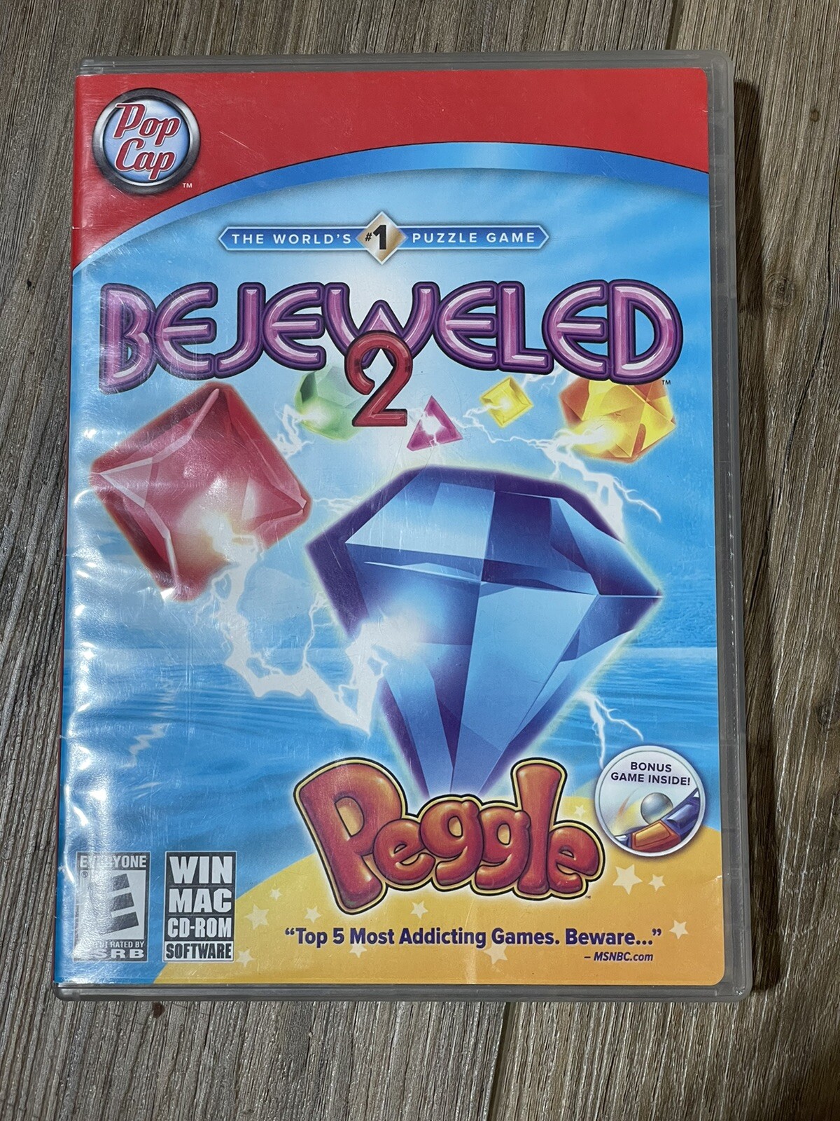Bejeweled 2 With Peggle PC Game (Windows/Mac, 2009) New In Slip Cover