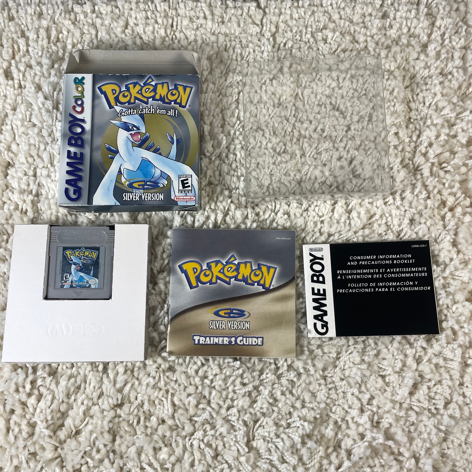 Pokemon Silver (Nintendo Gameboy Color, 2000) GBC Complete In Box CIB Authentic