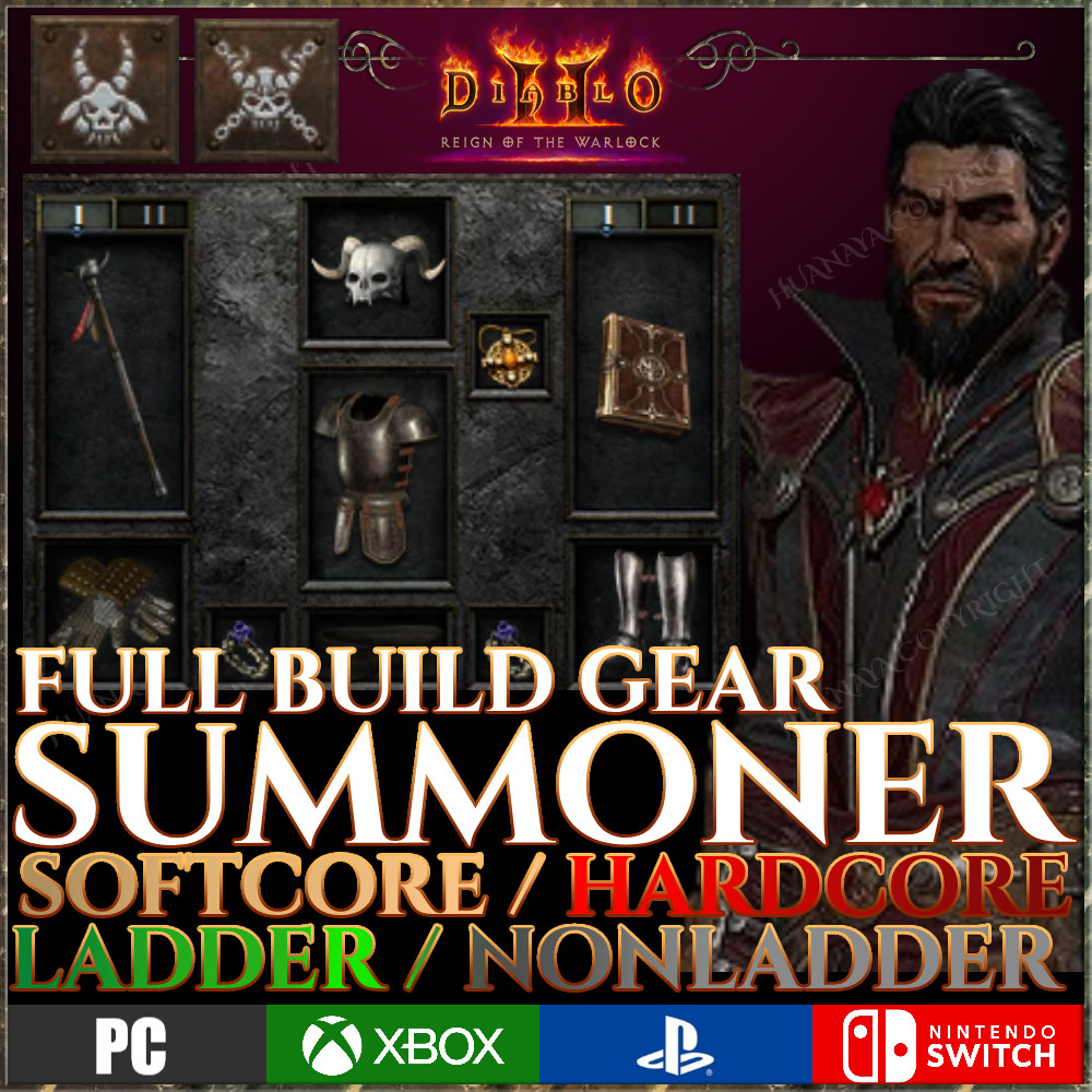 Diablo 2 Resurrected – Demon Summoner Warlock Full Gear Bundle D2R ROTW PS XBOX
