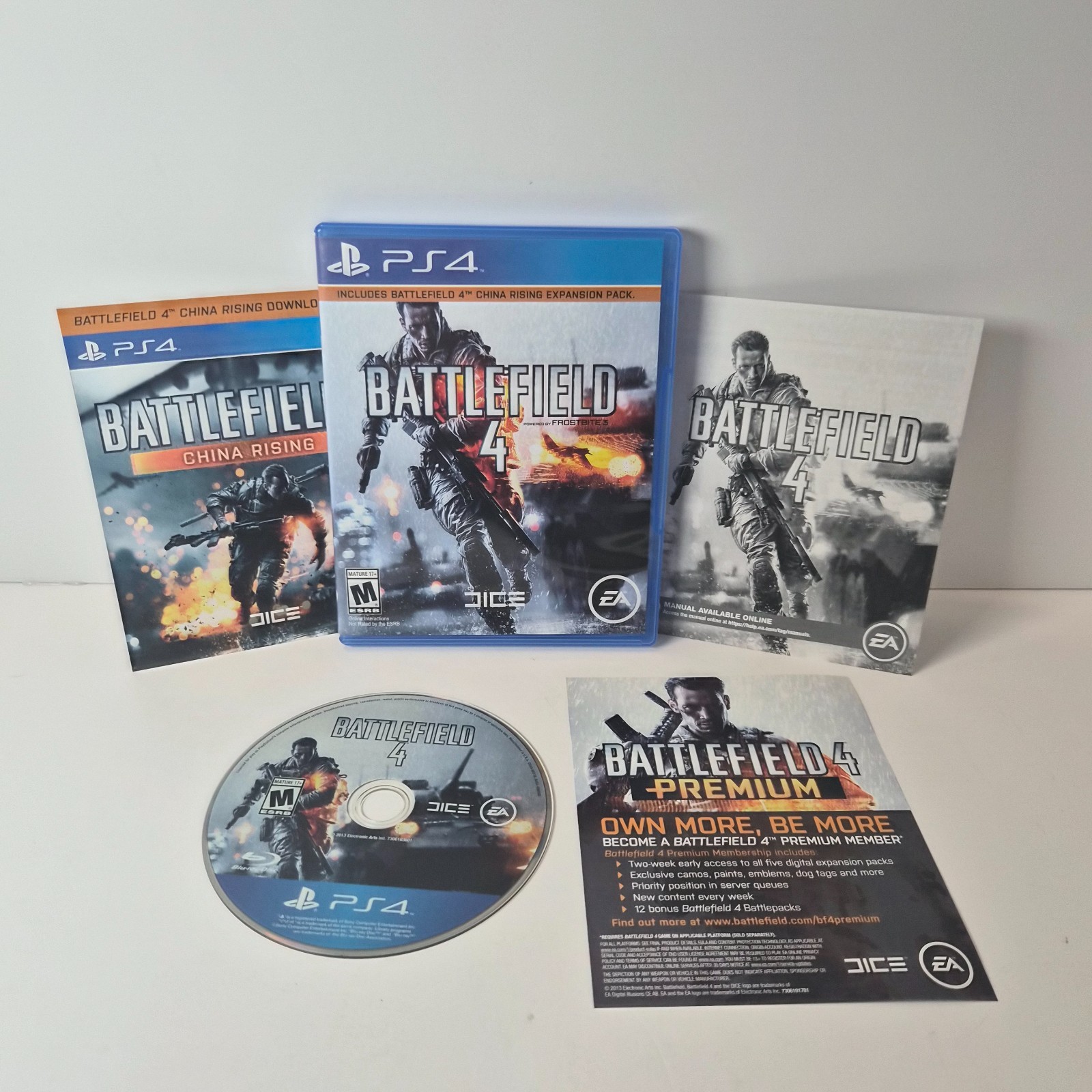 Battlefield 4 PS4 PlayStation 4 Complete Tested Working w/ China Rising Insert