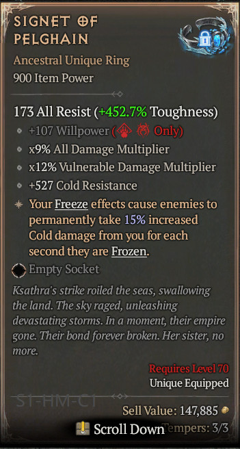🔥 Diablo 4 Season 14 🔥 Signet of Pelghain 1 / 4 GA