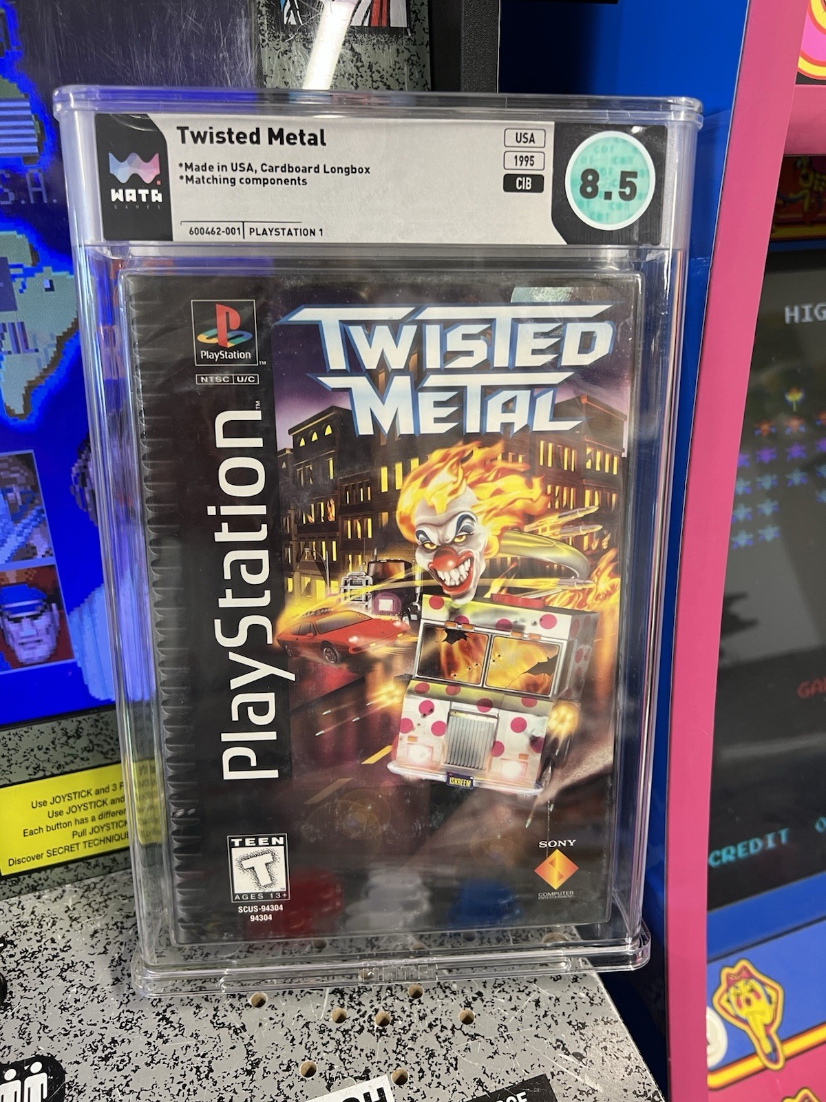 1995 PS1 Twisted Metal Long Box Longbox Graded WATA CIB 8.5 Complete 9.4 Manual!