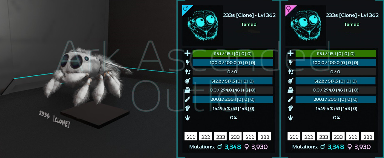 Cosmo-Solids- Ark Survival Ascended-Top Stat-Dino-Colors- ASA PVE Xbox/PC/PS5