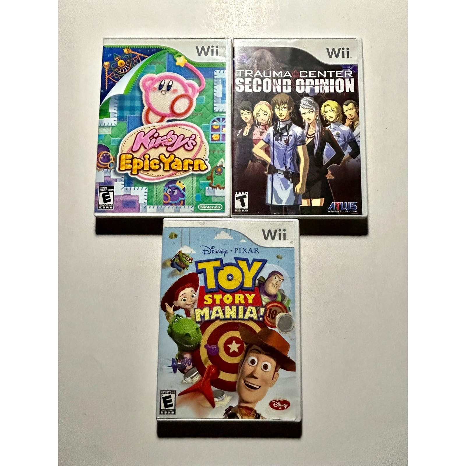 Nintendo Wii Bundle Video Game Lot🔥Works! Trauma Center Kirby’s Epic Yarn