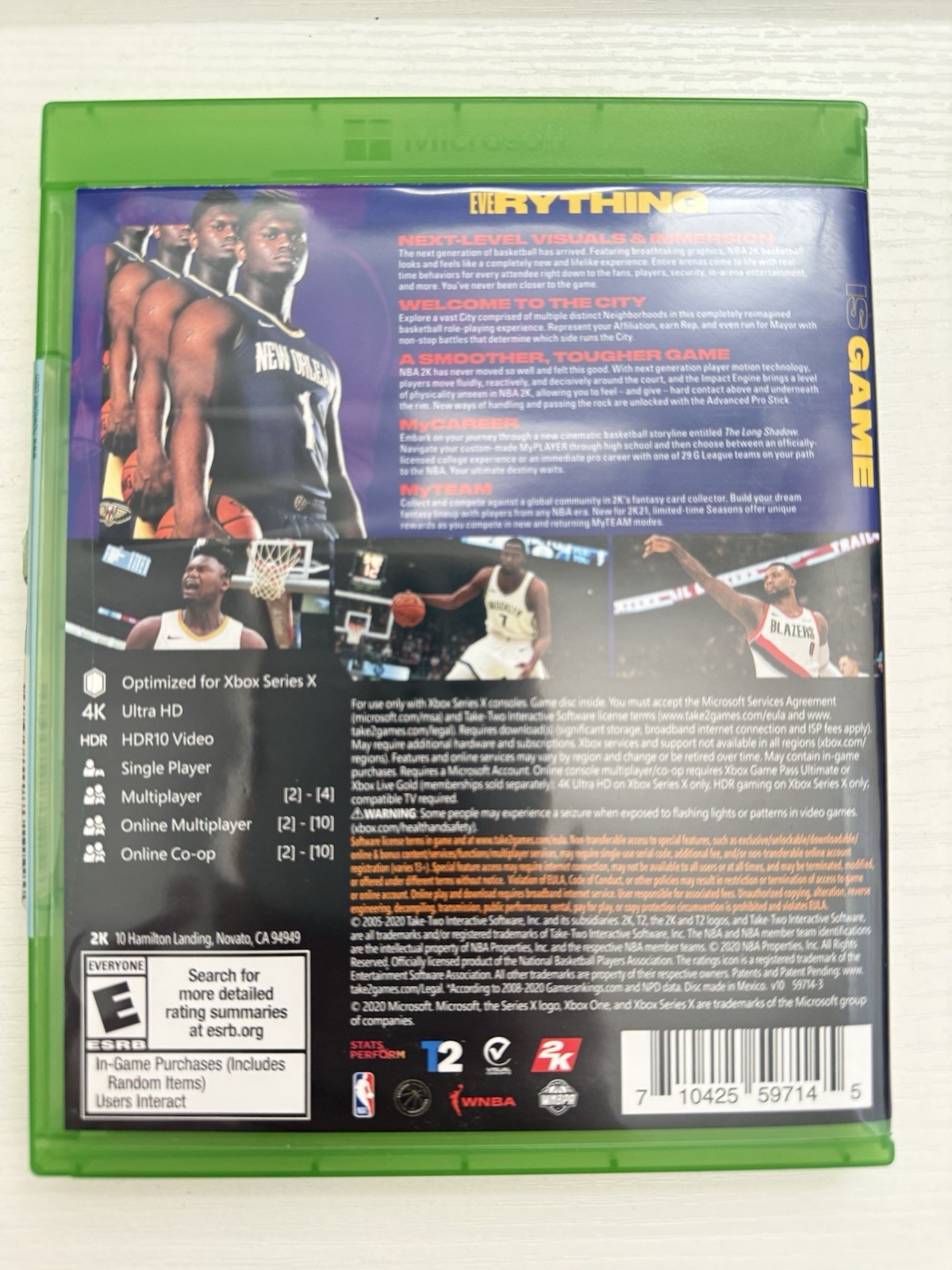 2K NBA 2K21 Xbox Series X Sports Basketball Multiplayer Online w/ Case Insert