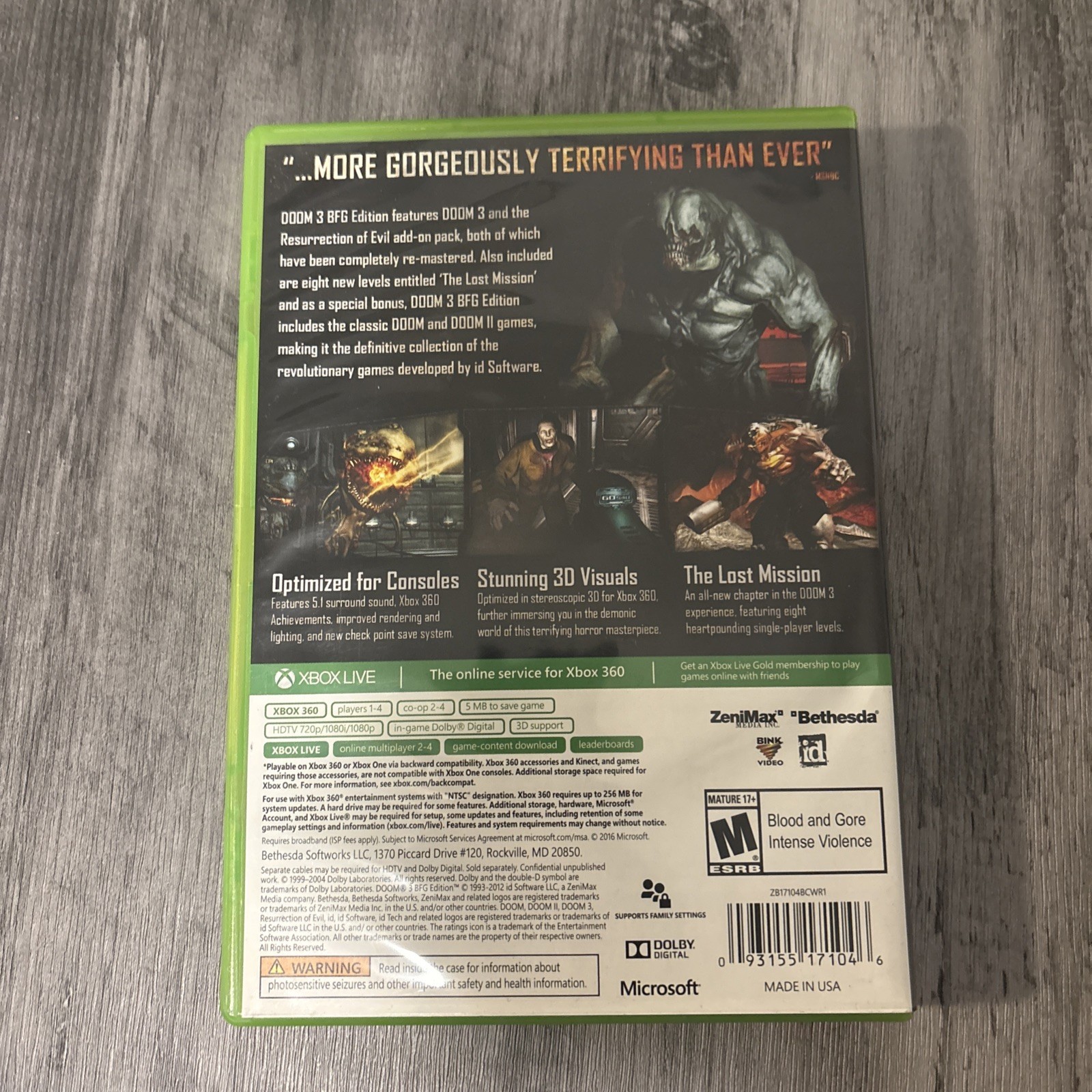 DOOM 3 BFG Edition – Microsoft Xbox One / Xbox 360