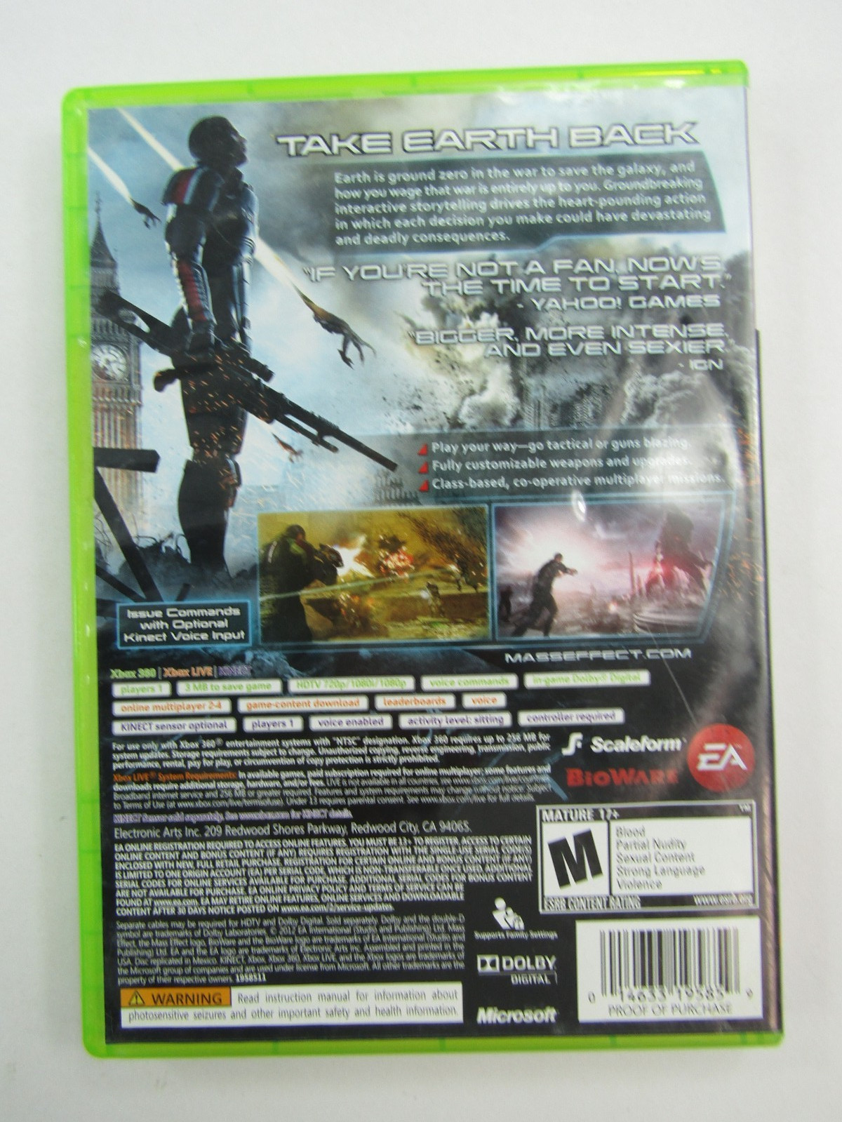 Mass Effect 3 XBOX 360 2 Disc Video Game EA Bioware CIB Complete