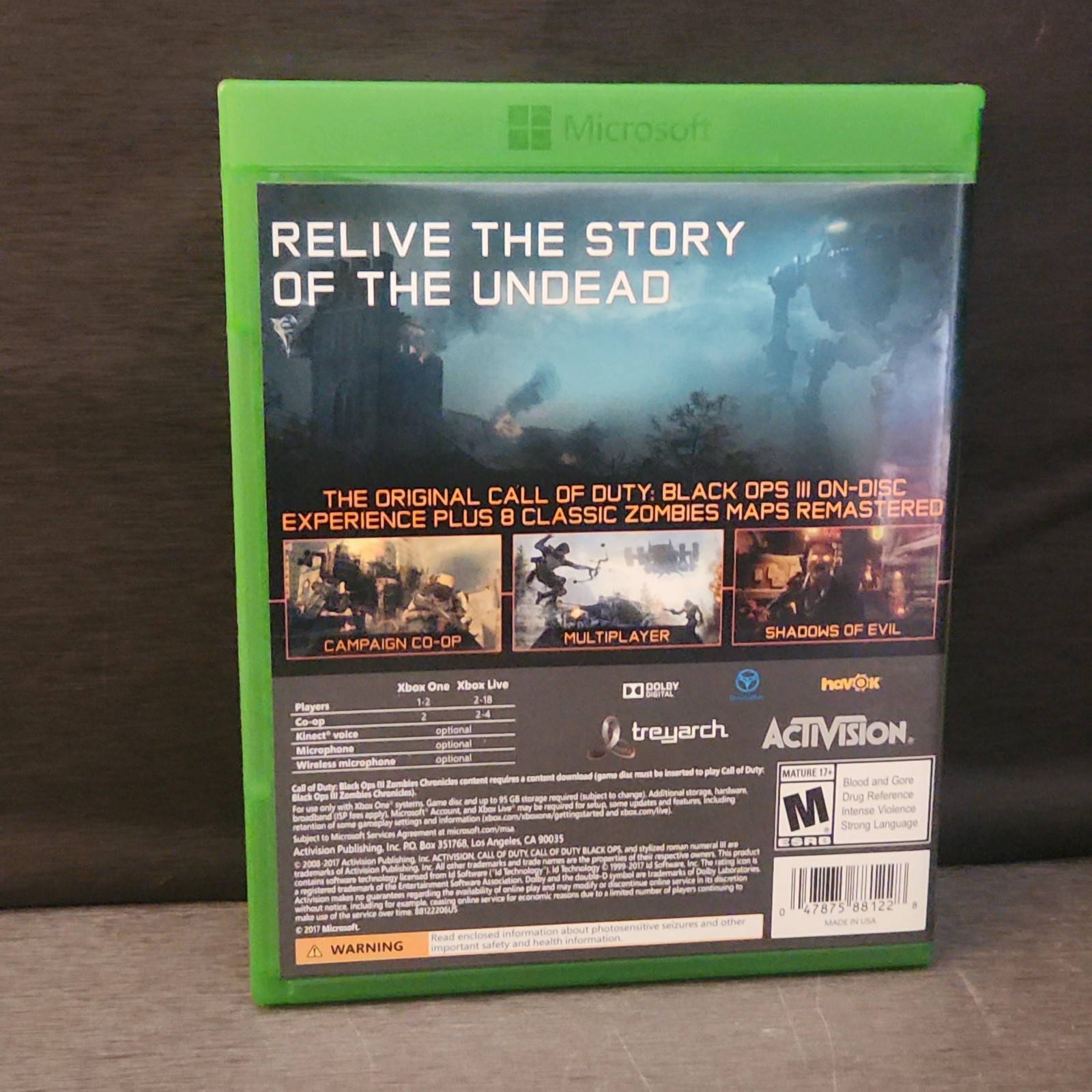 Call Of Duty Black Ops III 3 Zombies Chronicles Edition Xbox One Game CIB